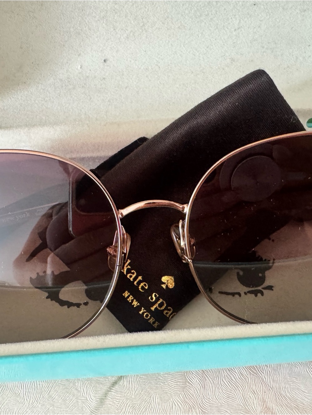 kate spade Rose Gold Frame Sunglasses with Pink Gradient Lenses